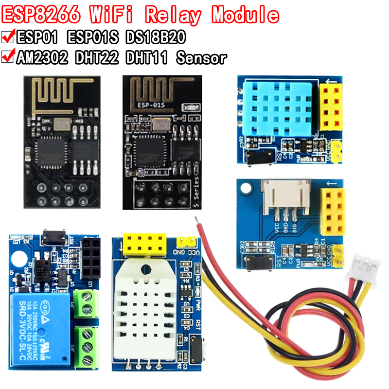 Dht11 - ESP8266 5V moduł przekaźnika WiFi DS18B20