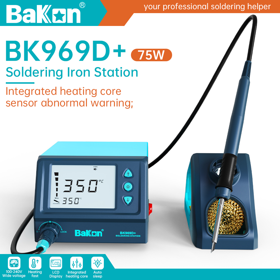 Soldering Iron Temperature Probe - Stacja lutownicza Bakon 75W BK969D+ T12,
