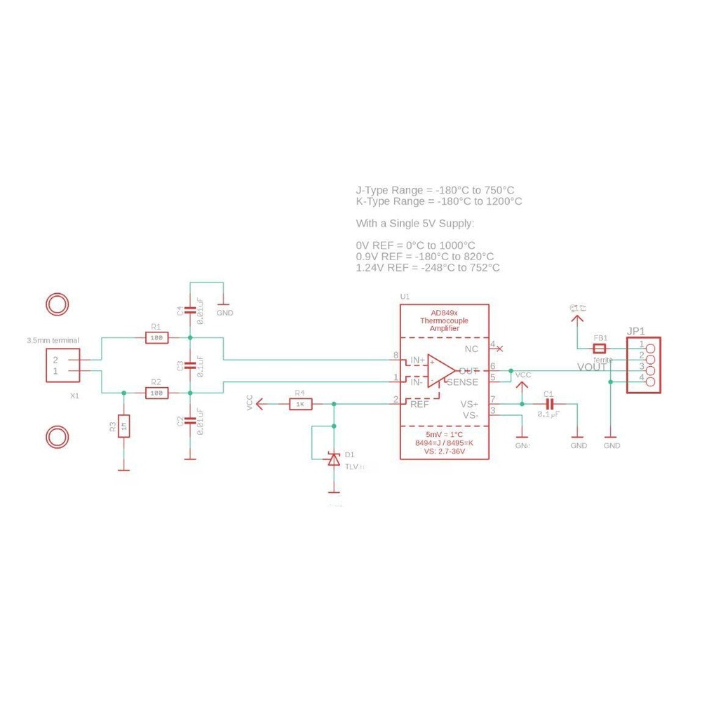Thermocouple Module K Type - Moduł przetwarzania sygnału termopary typu K