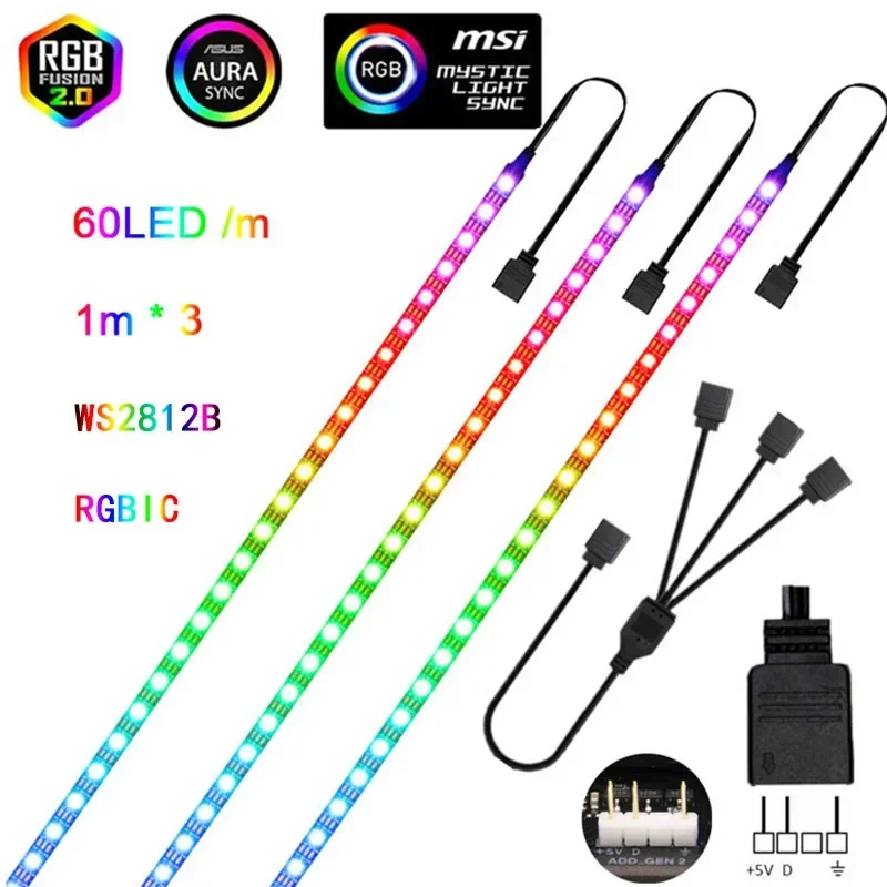 Ws2812B Strip 5V - Taśma LED do komputera WS2812b ARGB