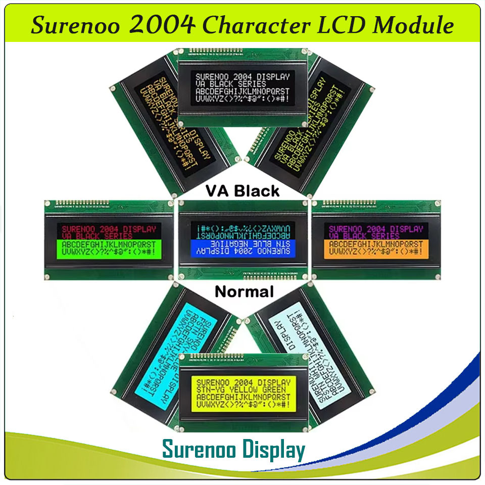 Lcd 1602 - Surenoo 204 20X4 2004 znakowy moduł