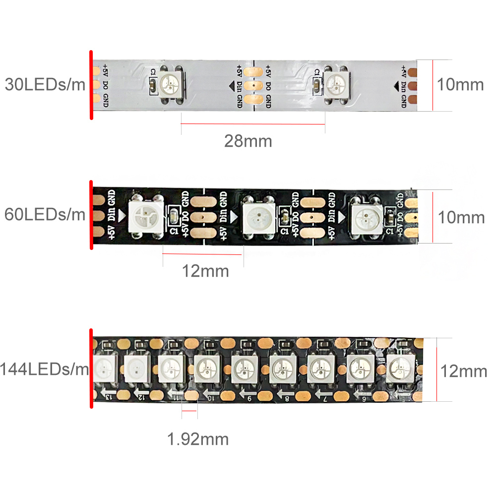 DC5V WS2812B 5 m/rolka 30/60/1 – Ws2812B Strip 5V recenzja i cena